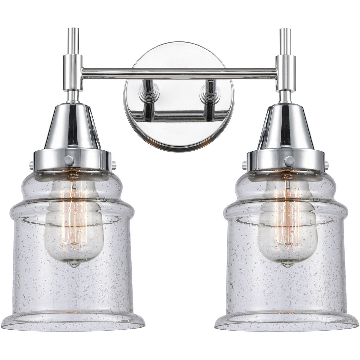 Caden LED 15 inch Polished Chrome Bath Vanity Light Wall Light in Seedy Glass