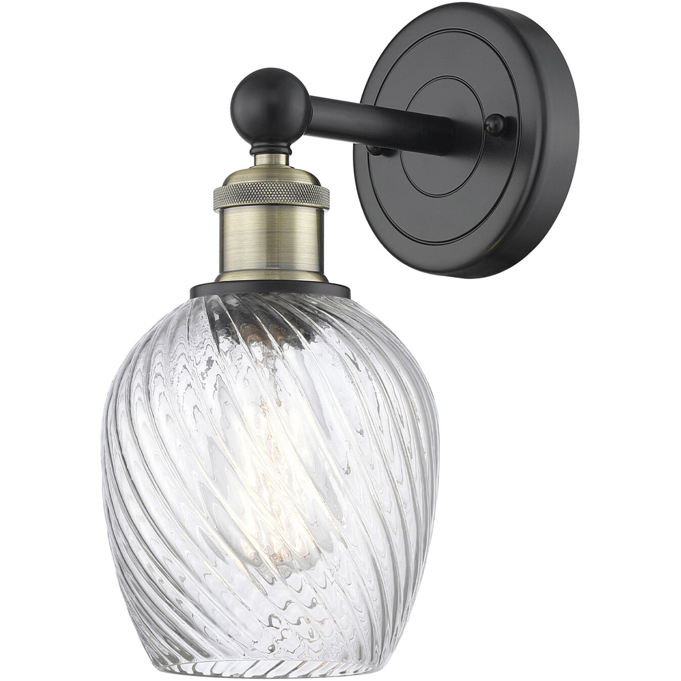 Salina Sconce Wall Light in Black Antique Brass