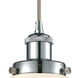 Ballston Beacon LED 6 inch Polished Chrome Mini Pendant Ceiling Light in Matte White Glass, Ballston