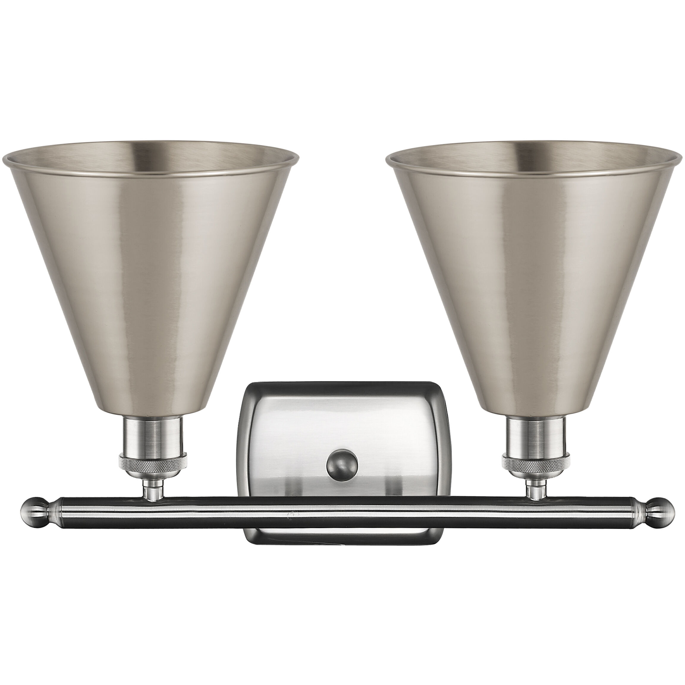 Ballston Cone 2 Light 18 inch Brushed Satin Nickel Bath Vanity Light Wall Light