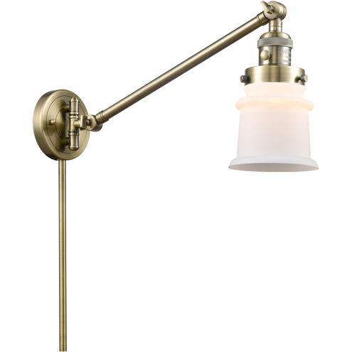 Small Canton 35 inch 60.00 watt Antique Brass Swing Arm Wall Light, Franklin Restoration
