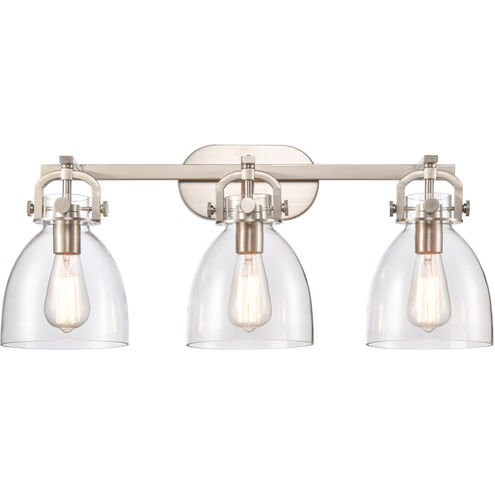Newton Bell 3 Light 27 inch Brushed Satin Nickel Bath Vanity Light Wall Light