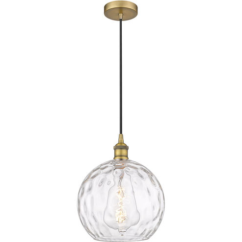 Edison Athens Water Glass 1 Light 10 inch Brushed Brass Mini Pendant Ceiling Light