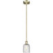 Bridal Veil 1 Light 5 inch Antique Brass Mini Pendant Ceiling Light in Clear