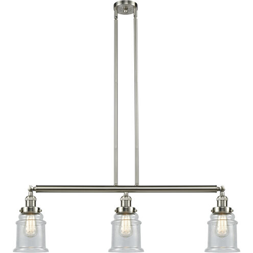 Franklin Restoration Canton LED 39 inch Brushed Satin Nickel Island Light Ceiling Light in Seedy Glass, Franklin Restoration