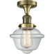 Franklin Restoration Small Oxford 1 Light 8 inch Antique Brass Semi-Flush Mount Ceiling Light in Incandescent, Clear Glass, Franklin Restoration