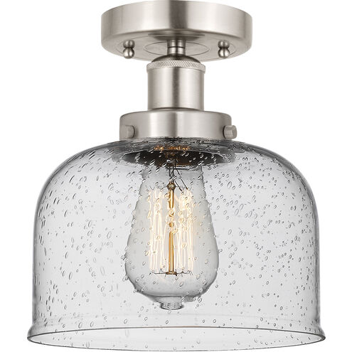 Bell 1 Light 6.5 inch Brushed Satin Nickel Semi-Flush Mount Ceiling Light