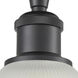 Edison Castile 1 Light 6 inch Matte Black Semi-Flush Mount Ceiling Light in White Glass