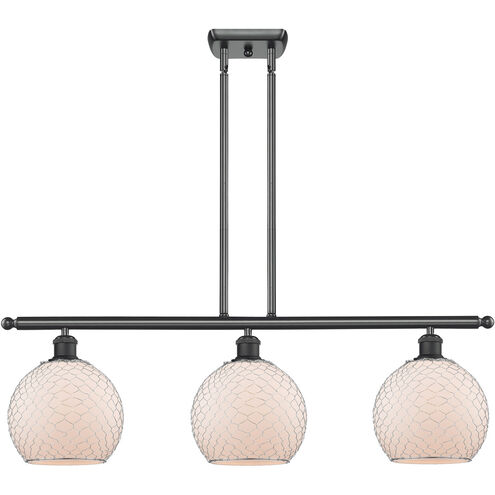 Ballston Farmhouse Chicken Wire LED 36 inch Matte Black Island Light Ceiling Light, Ballston