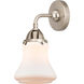 Nouveau 2 Bellmont 1 Light 6 inch Brushed Satin Nickel Sconce Wall Light in Matte White Glass