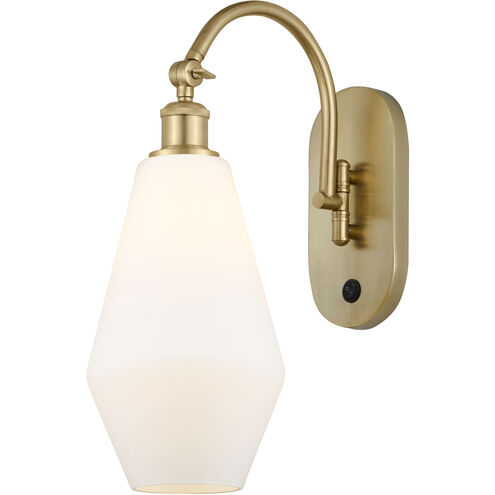 Ballston Cindyrella LED 7 inch Satin Gold Sconce Wall Light in Matte White Glass