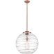 Ballston Deco Swirl 1 Light 18 inch Antique Copper Pendant Ceiling Light
