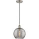 Edison Athens Deco Swirl 1 Light 10 inch Brushed Satin Nickel Mini Pendant Ceiling Light