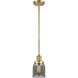Franklin Restoration Bell 1 Light 5 inch Satin Gold Mini Pendant Ceiling Light in Incandescent, Plated Smoke, Franklin Restoration