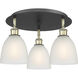 Castile 3 Light 17.75 inch Black Antique Brass Flush Mount Ceiling Light in White