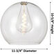 Downtown Urban Astor 1 Light 14 inch Brushed Brass Pendant Ceiling Light in Clear