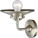 Nouveau Railroad LED 8 inch Brushed Satin Nickel Sconce Wall Light, Nouveau