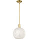 Arcadia White Mouchette 1 Light 10 inch Satin Gold Mini Pendant Ceiling Light