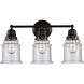 Aditi Canton 3 Light 22 inch Matte Black Bath Vanity Light Wall Light, Aditi