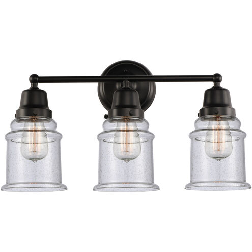 Aditi Canton 3 Light 22 inch Matte Black Bath Vanity Light Wall Light, Aditi