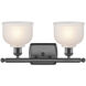 Ballston Dayton 2 Light 16 inch Oil Rubbed Bronze Bath Vanity Light Wall Light in White Glass, Ballston