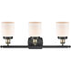 Ballston Small Bell LED 26 inch Black Antique Brass Bath Vanity Light Wall Light in Matte White Glass