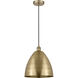 Edison Dome 1 Light 12 inch Antique Brass Mini Pendant Ceiling Light