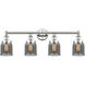 Bell 4 Light 33.5 inch Polished Nickel Bath Vanity Light Wall Light in Plated Smoke