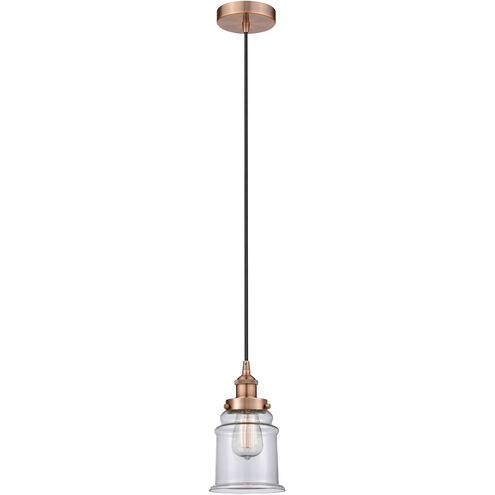 Edison Canton 1 Light 6 inch Antique Copper Mini Pendant Ceiling Light