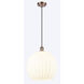 Ballston White Venetian 1 Light 13.75 inch Antique Copper Cord Hung Pendant Ceiling Light
