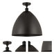 Edison Metal Bristol 1 Light 16 inch Matte Black Semi-Flush Mount Ceiling Light