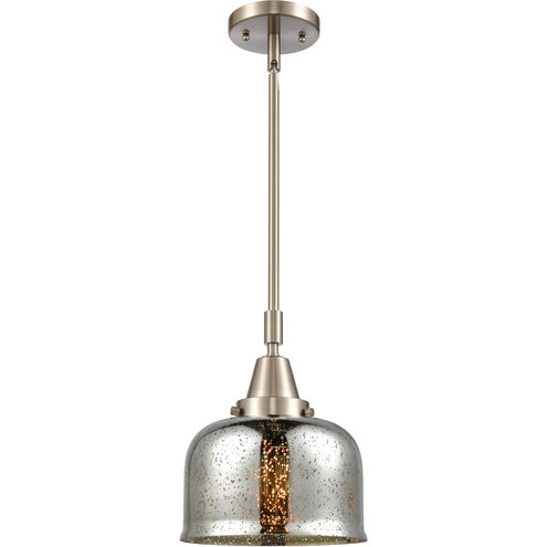 Franklin Restoration Large Bell 1 Light 8 inch Brushed Satin Nickel Mini Pendant Ceiling Light in Silver Plated Mercury Glass