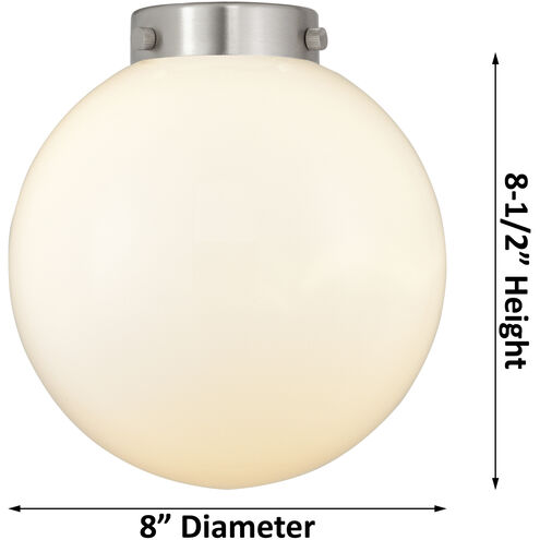 Franklin Restoration Large Beacon 1 Light 8 inch Antique Brass Semi-Flush Mount Ceiling Light in Incandescent, Matte White Glass, Franklin Restoration