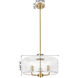 Downtown Urban Windsor 3 Light 16 inch Brushed Brass Pendant Ceiling Light in Clear