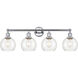 Edison Athens 4 Light 33 inch Polished Chrome Bath Vanity Light Wall Light in Clear Glass
