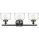 Ballston Bell 3 Light 26 inch Matte Black Bath Vanity Light Wall Light