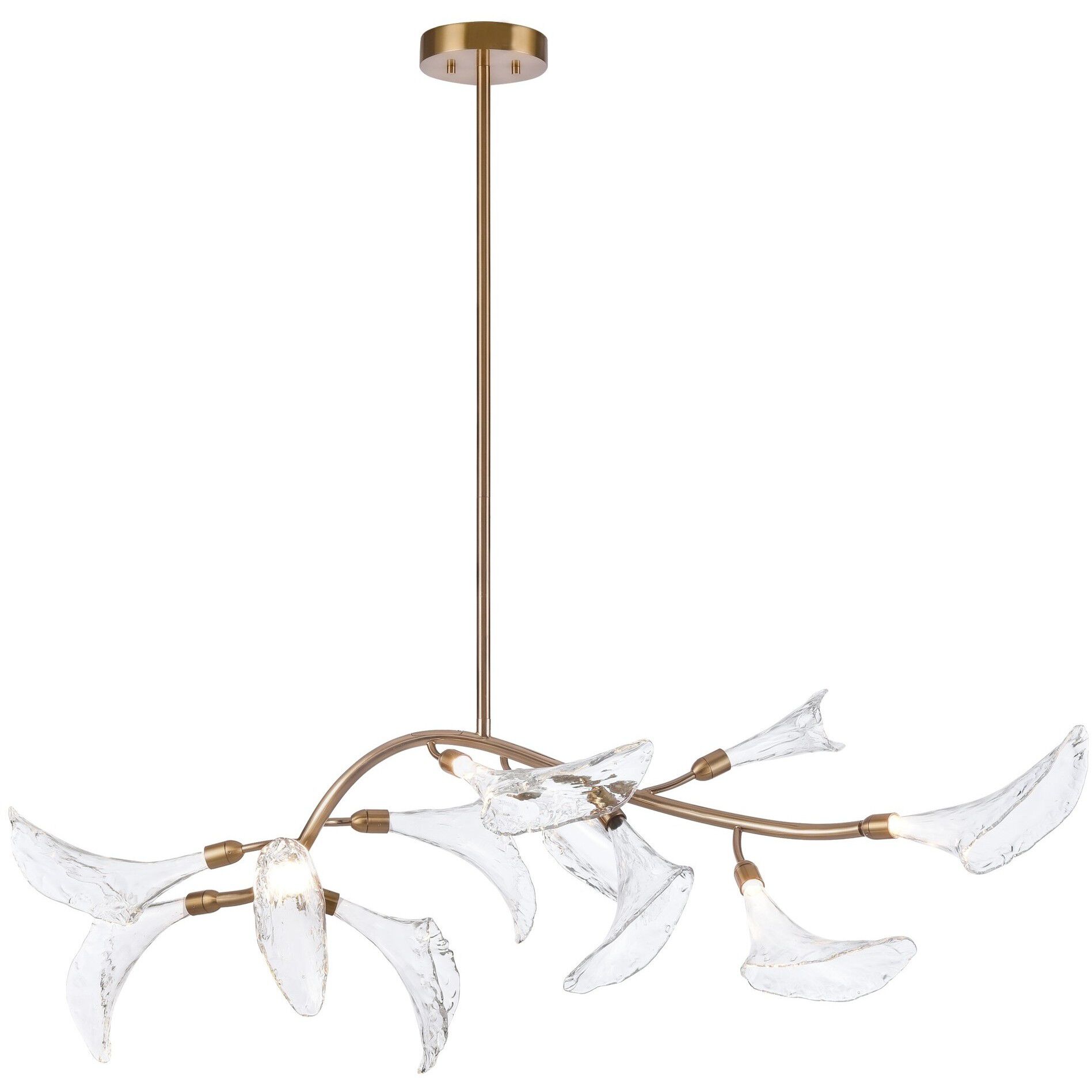 Calla LED 60 inch Natural Brass Linear Chandelier Ceiling Light