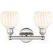 Edison White Venetian 2 Light 15 inch Polished Nickel Bath Vanity Light Wall Light
