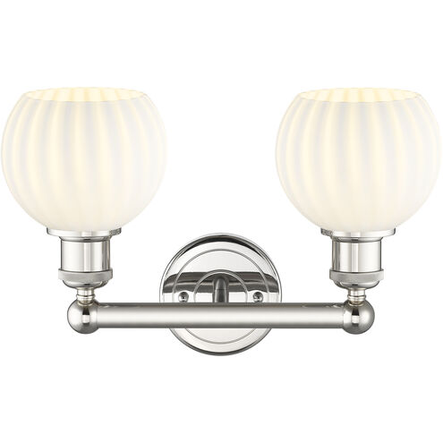 Edison White Venetian 2 Light 15 inch Polished Nickel Bath Vanity Light Wall Light