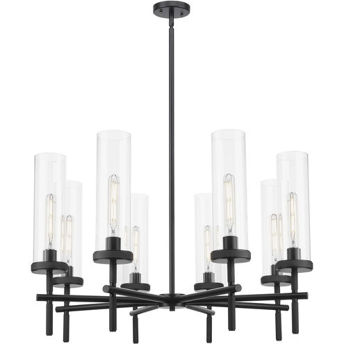 Downtown Urban Lincoln 8 Light 32 inch Matte Black Statement Chandelier Ceiling Light