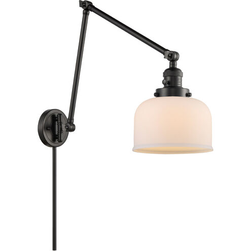 Large Bell 30 inch 3.50 watt Matte Black Swing Arm Wall Light, Franklin Restoration
