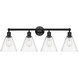 Berkshire 4 Light 35 inch Matte Black Bath Vanity Light Wall Light in Clear
