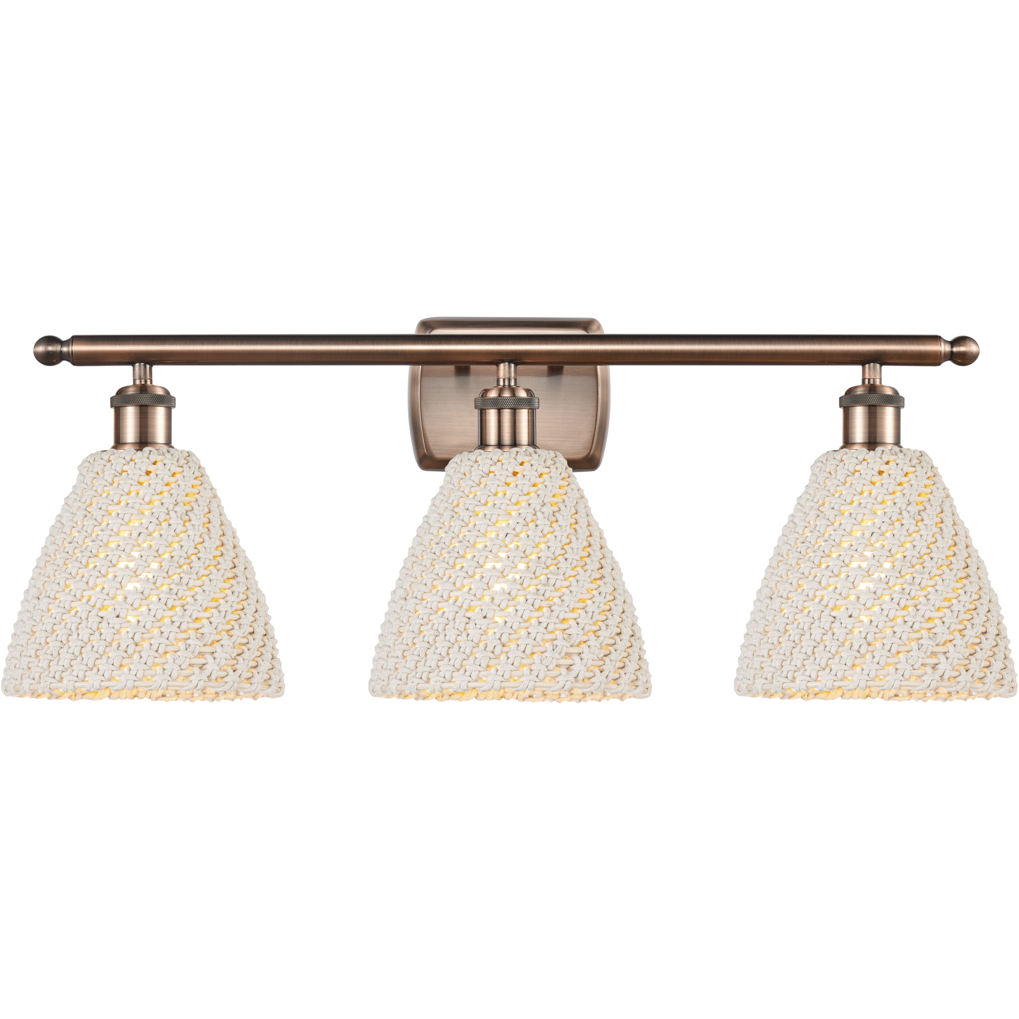 Ballston Bristol Natural 3 Light 27.5 inch Antique Copper Bath Vanity Light Wall Light