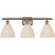 Ballston Bristol Natural 3 Light 27.5 inch Antique Copper Bath Vanity Light Wall Light