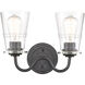 Scarlett LED 14 inch Matte Black Bath Vanity Light Wall Light in Clear Glass