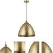 Edison Dome LED 16 inch Antique Brass Mini Pendant Ceiling Light