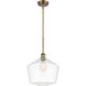 Ballston Cindyrella LED 12 inch Brushed Brass Mini Pendant Ceiling Light in Clear Glass