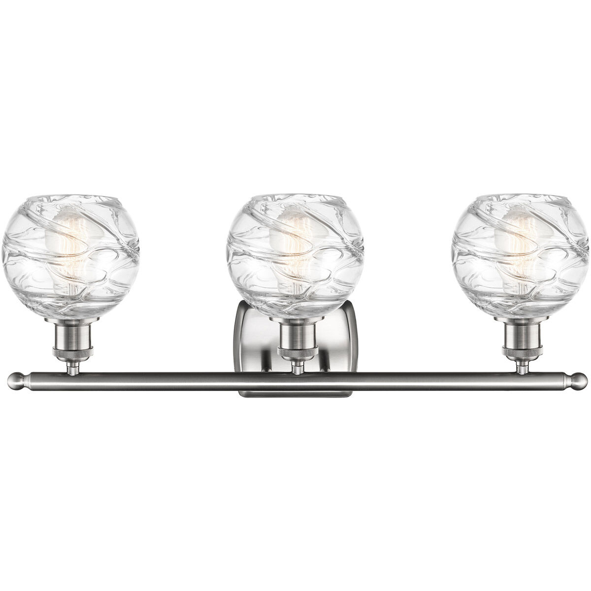Ballston Small Deco Swirl 3 Light 26 inch Brushed Satin Nickel Bath Vanity Light Wall Light, Ballston