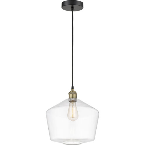 Cindyrella 1 Light 12 inch Black Antique Brass Mini Pendant Ceiling Light in Clear Glass