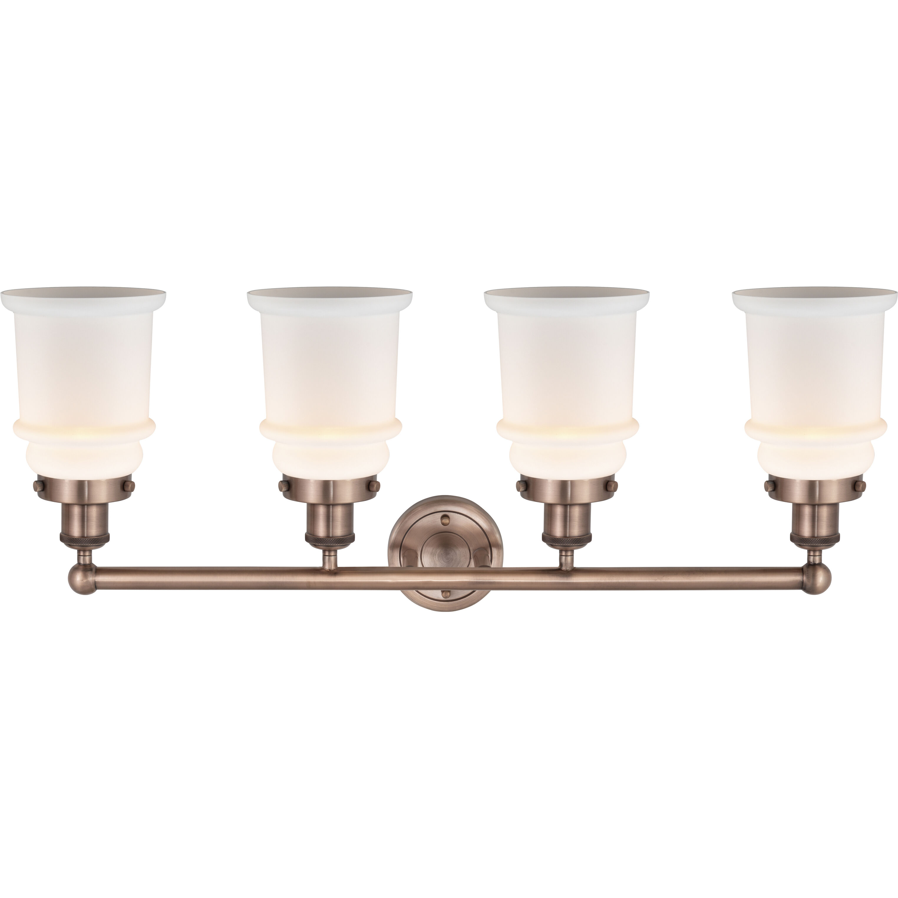 Canton 4 Light 33 inch Antique Copper Bath Vanity Light Wall Light in Matte White